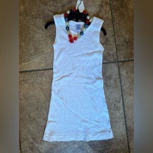 White dress with necklace.. perfect for tye dye